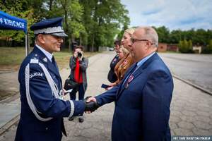 Wójt Gminy Krasocin z medalem „ Za zasługi dla Policji”.
